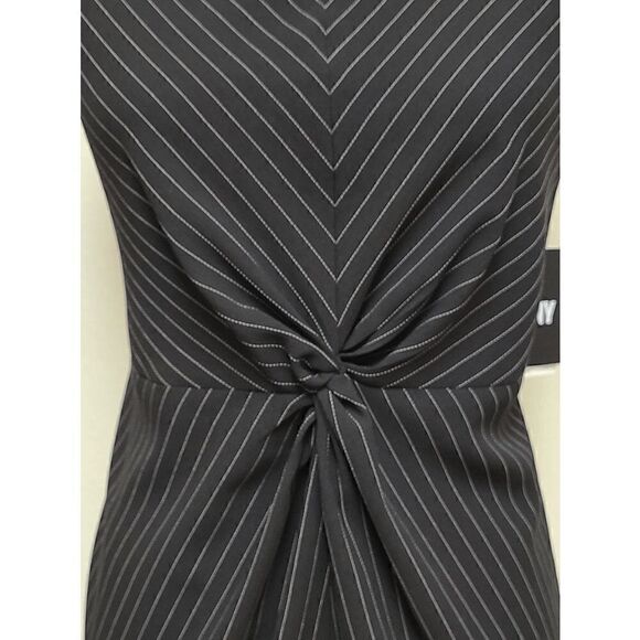 DKNY Pinstripe Sleeveless Twist-Front Business Top SIZE L MSRP $69 NEW WITH TAGS - Picture 8 of 12